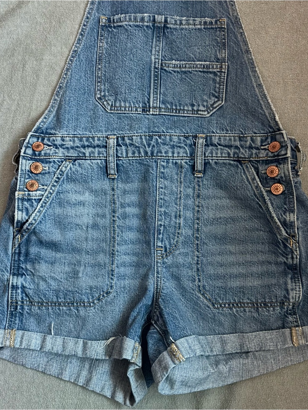 American Eagle Outfitters Blue Denim Short Overalls Romper - Picture 7 of 10